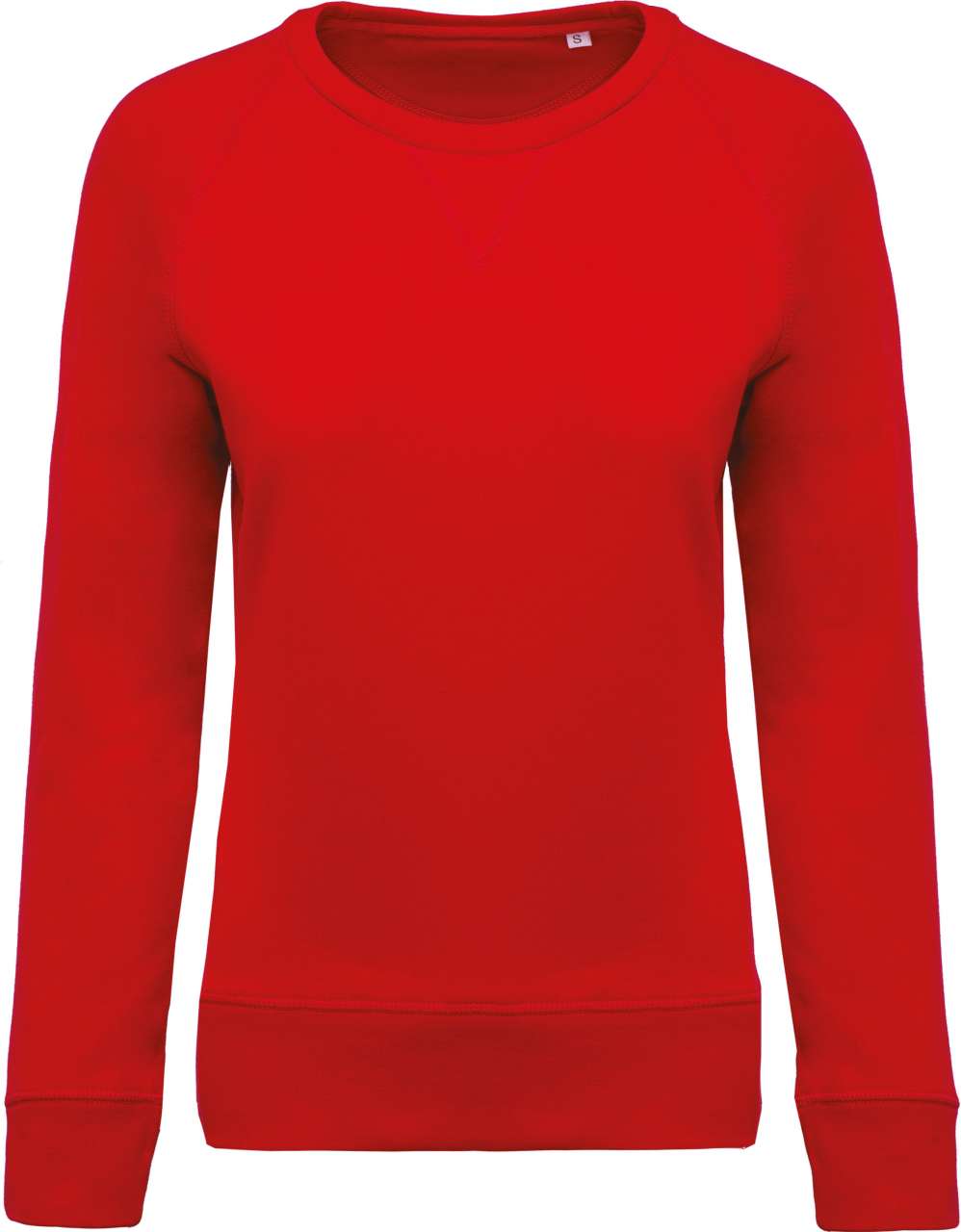 LADIES’ ORGANIC COTTON CREW NECK RAGLAN SLEEVE SWEATSHIRT - Red - Main