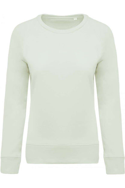 LADIES’ ORGANIC COTTON CREW NECK RAGLAN SLEEVE SWEATSHIRT - Sage - Main