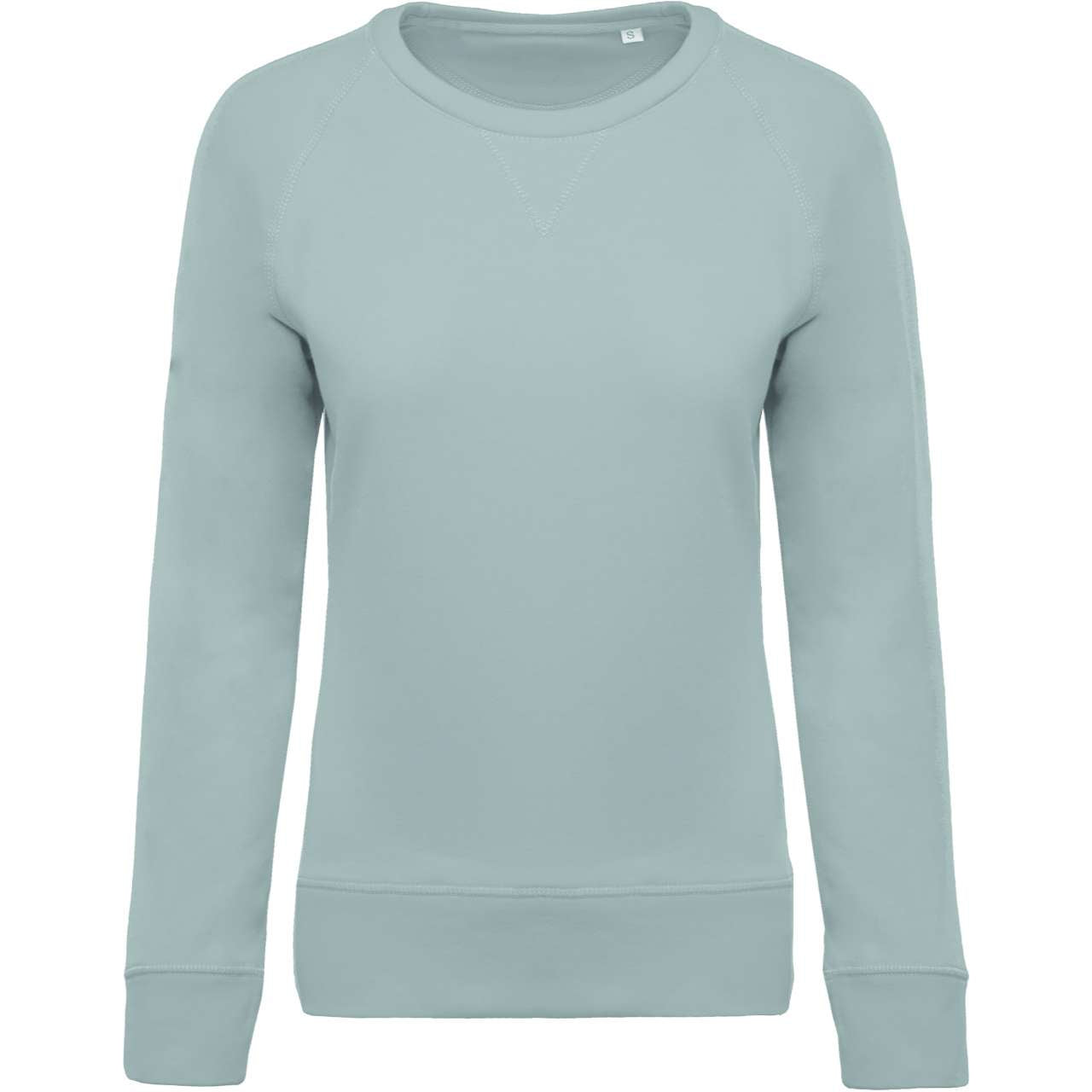 LADIES’ ORGANIC COTTON CREW NECK RAGLAN SLEEVE SWEATSHIRT - Snow Grey - Main