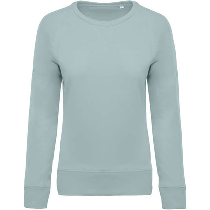 LADIES’ ORGANIC COTTON CREW NECK RAGLAN SLEEVE SWEATSHIRT - Snow Grey - Main