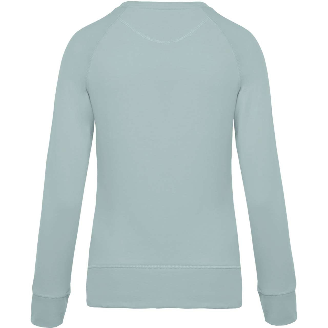 LADIES’ ORGANIC COTTON CREW NECK RAGLAN SLEEVE SWEATSHIRT - Snow Grey - Additional