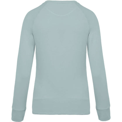 LADIES’ ORGANIC COTTON CREW NECK RAGLAN SLEEVE SWEATSHIRT - Snow Grey - Additional