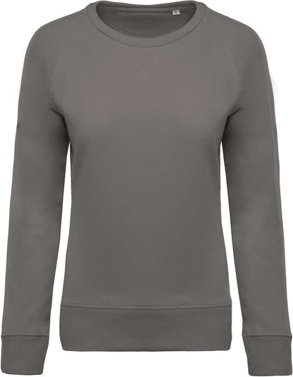 LADIES’ ORGANIC COTTON CREW NECK RAGLAN SLEEVE SWEATSHIRT - Storm Grey - Main