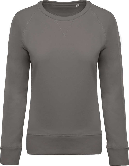 LADIES’ ORGANIC COTTON CREW NECK RAGLAN SLEEVE SWEATSHIRT - Storm Grey - Main