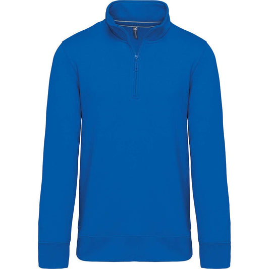 ZIPPED NECK SWEATSHIRT - Light Royal Blue - colorimageurl