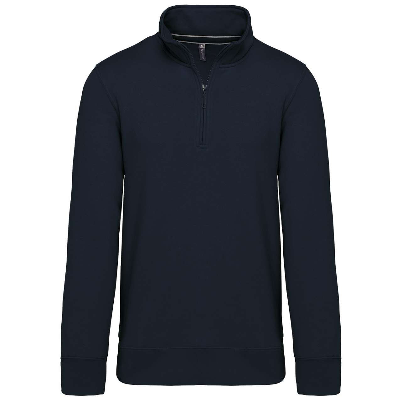 ZIPPED NECK SWEATSHIRT - Navy - colorimageurl