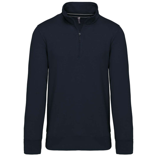 ZIPPED NECK SWEATSHIRT - Navy - colorimageurl