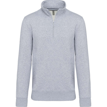 ZIPPED NECK SWEATSHIRT - Oxford Grey - colorimageurl