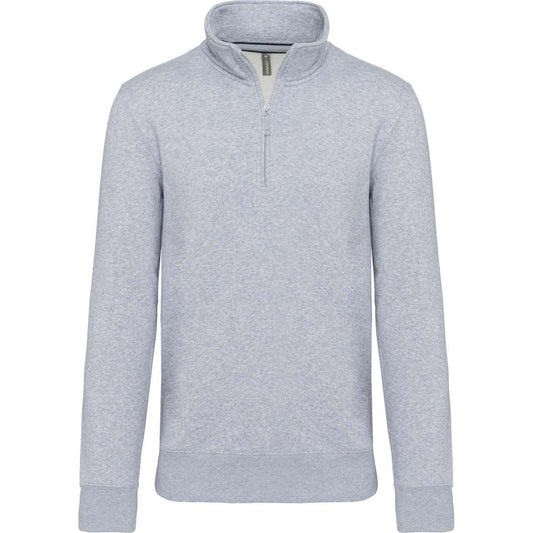ZIPPED NECK SWEATSHIRT - Oxford Grey - colorimageurl