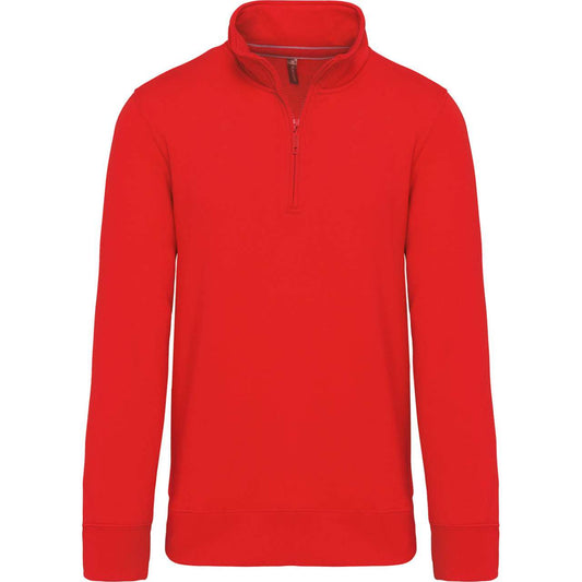 ZIPPED NECK SWEATSHIRT - Red - colorimageurl