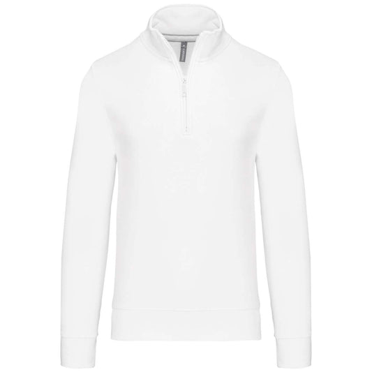 ZIPPED NECK SWEATSHIRT - White - colorimageurl