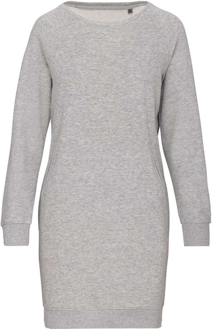 ORGANIC FLEECE LOUNGE DRESS - Light Grey Heather - colorimageurl