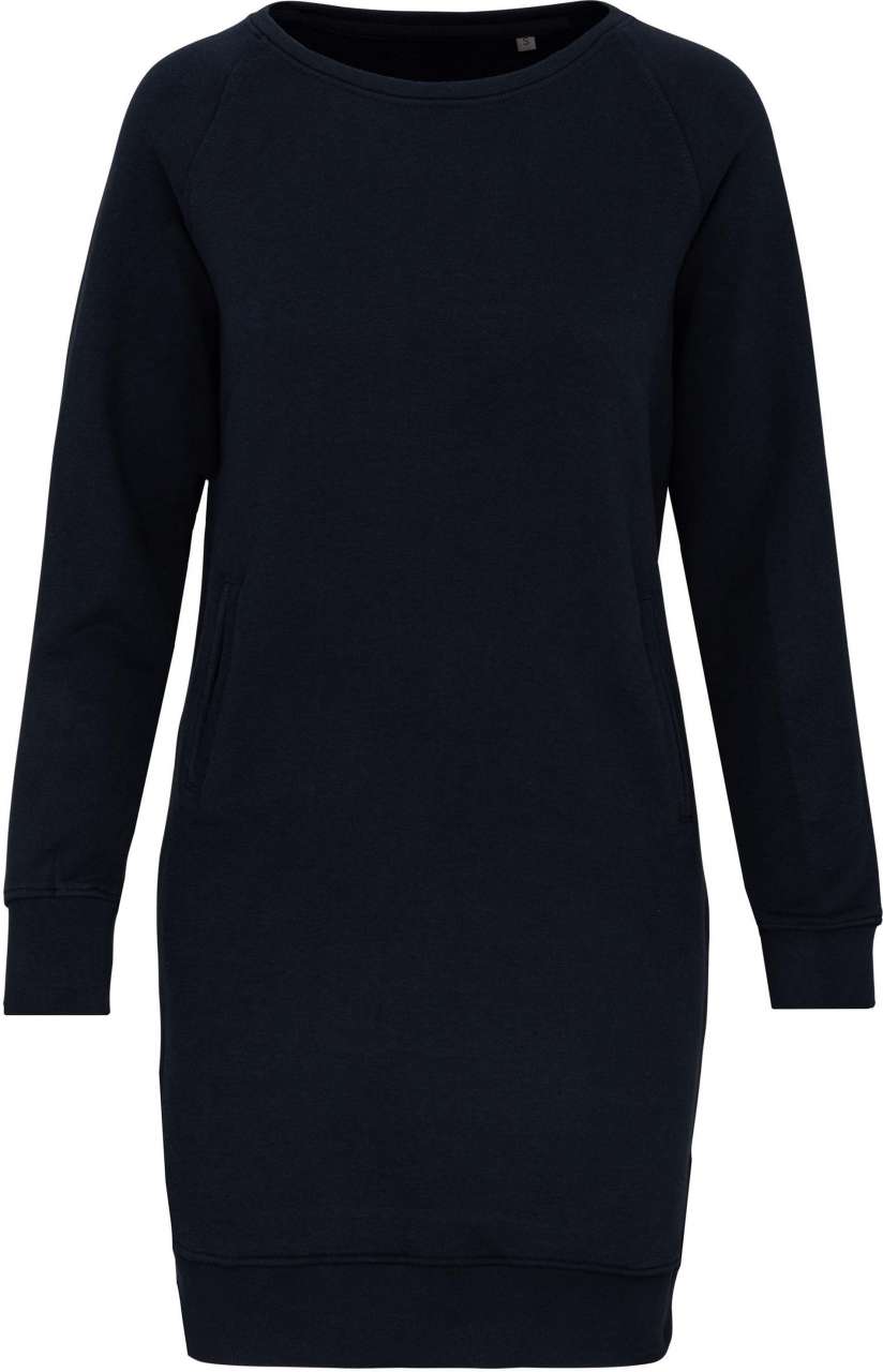 ORGANIC FLEECE LOUNGE DRESS - Navy - colorimageurl