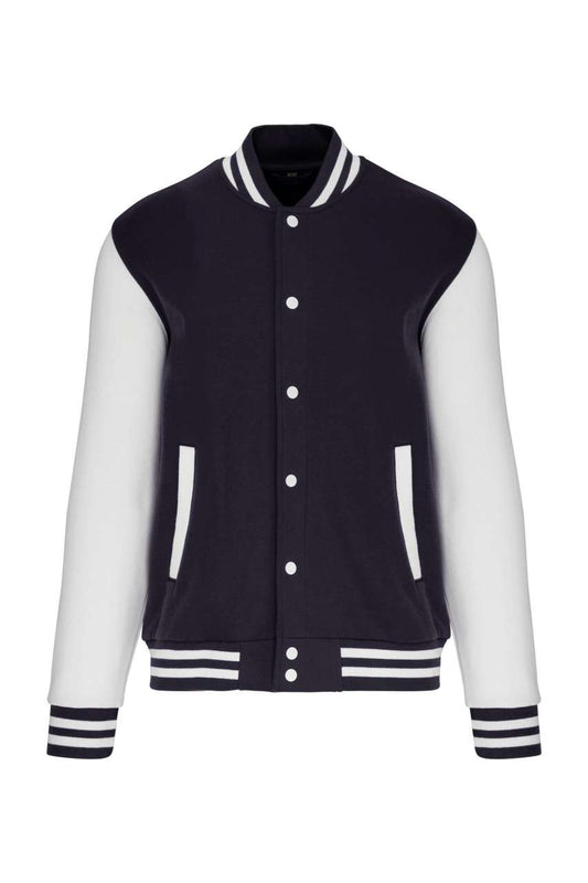UNISEX TEDDY FLEECE JACKET - Navy/White - colorimageurl