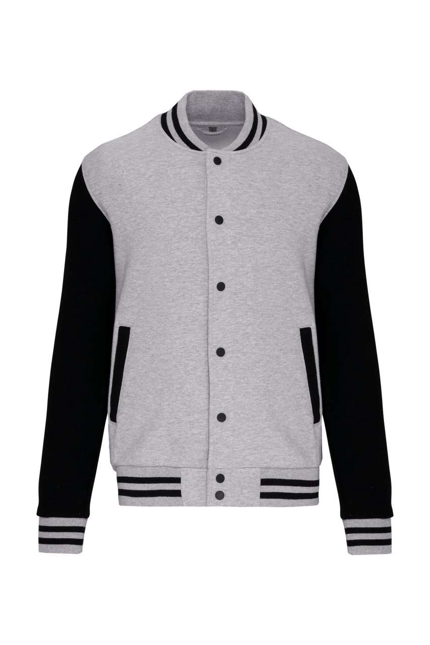 UNISEX TEDDY FLEECE JACKET - Oxford Grey/Black - colorimageurl