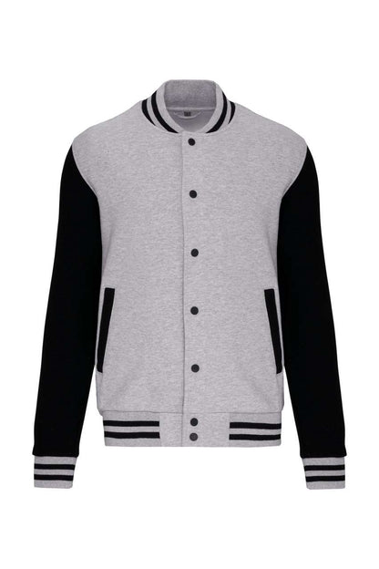 UNISEX TEDDY FLEECE JACKET - Oxford Grey/Black - colorimageurl