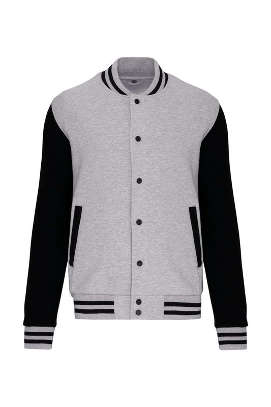 UNISEX TEDDY FLEECE JACKET - Oxford Grey/Black - colorimageurl