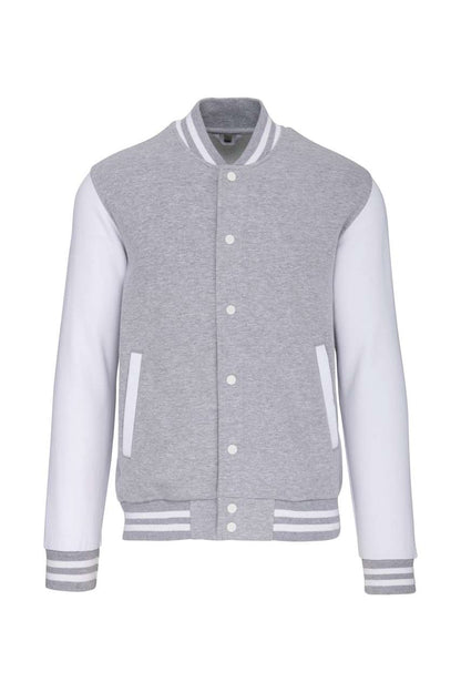 UNISEX TEDDY FLEECE JACKET - Oxford Grey/White - colorimageurl