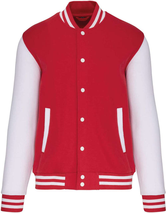 KIDS TEDDY FLEECE JACKET - Red/White - colorimageurl