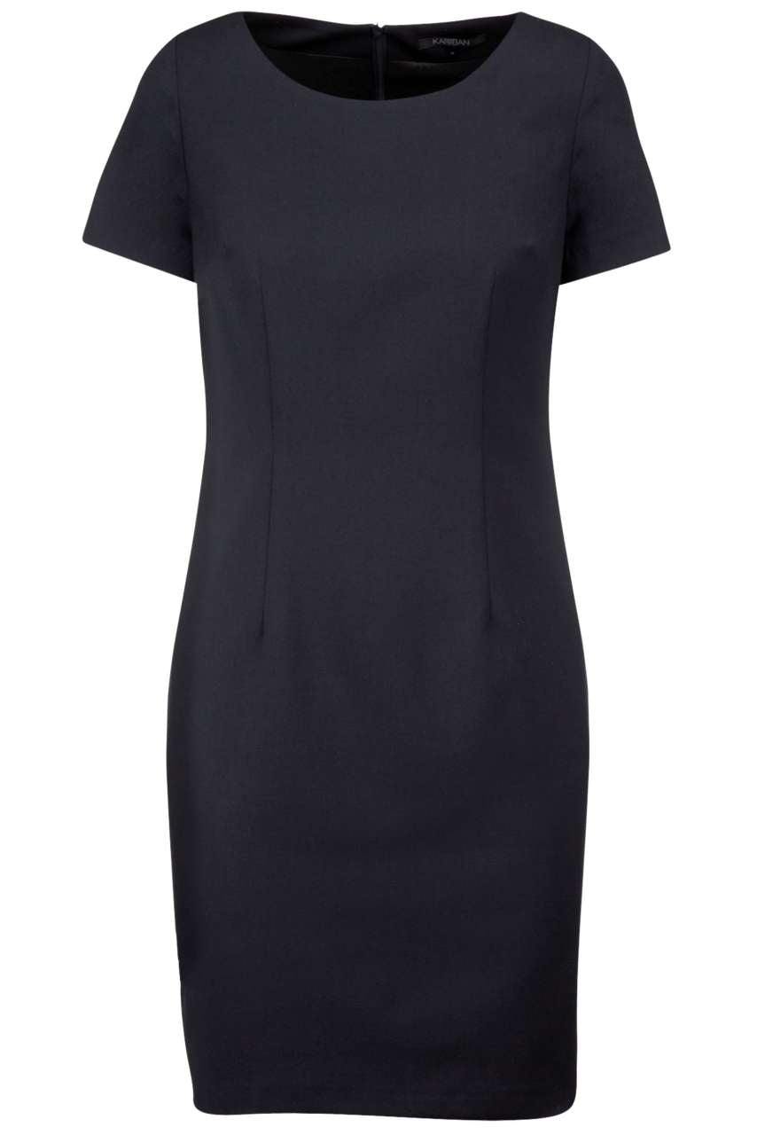 SHORT-SLEEVED DRESS - Navy - colorimageurl