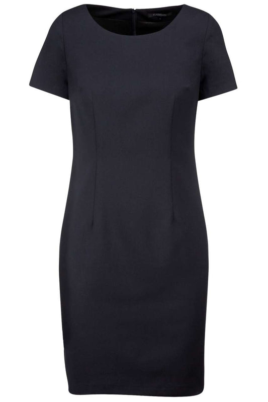 SHORT-SLEEVED DRESS - Navy - colorimageurl
