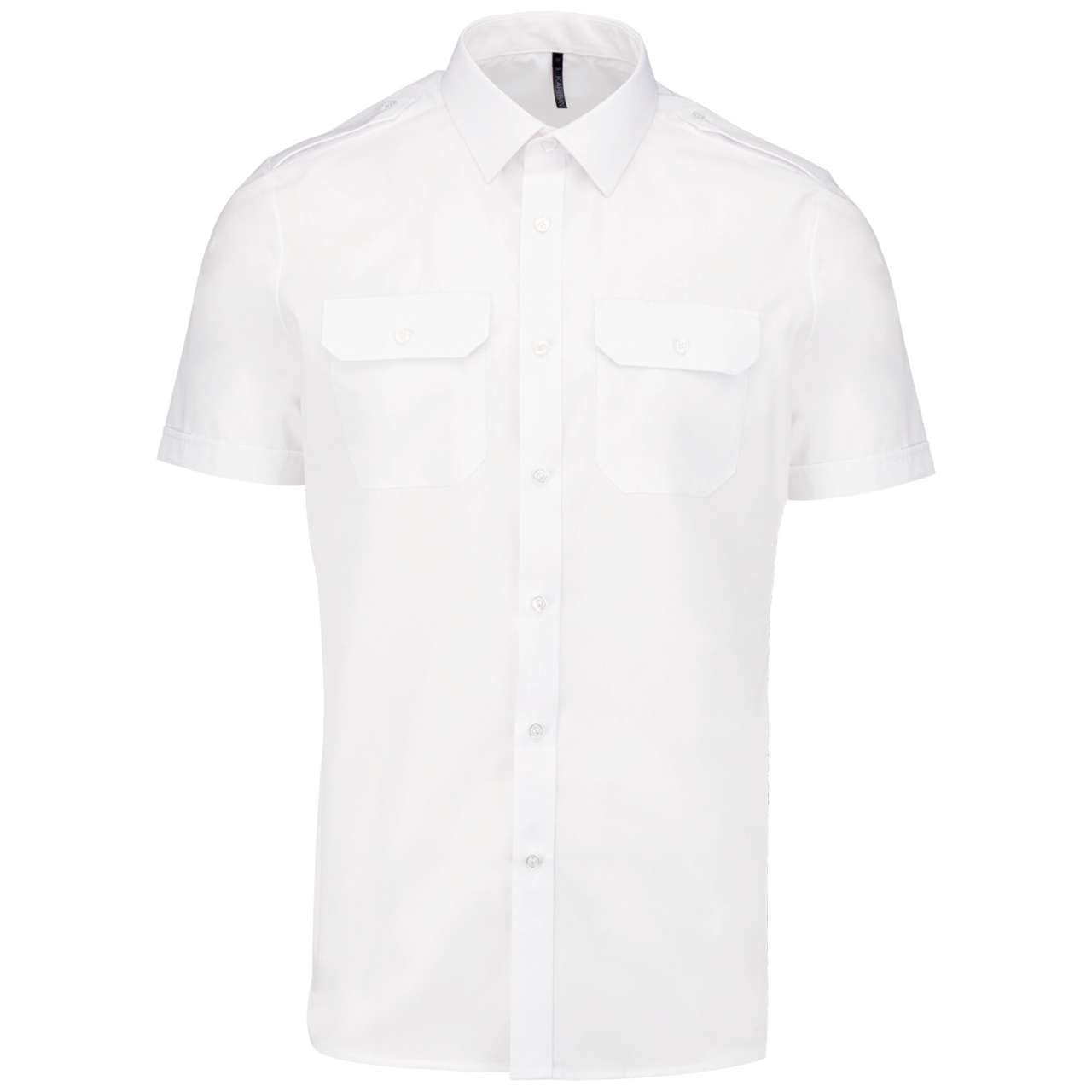 MEN'S SHORT-SLEEVED PILOT SHIRT - White - colorimageurl
