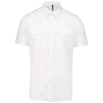 MEN'S SHORT-SLEEVED PILOT SHIRT - White - colorimageurl