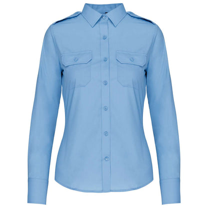 LADIES’ LONG-SLEEVED PILOT SHIRT - Sky Blue - colorimageurl