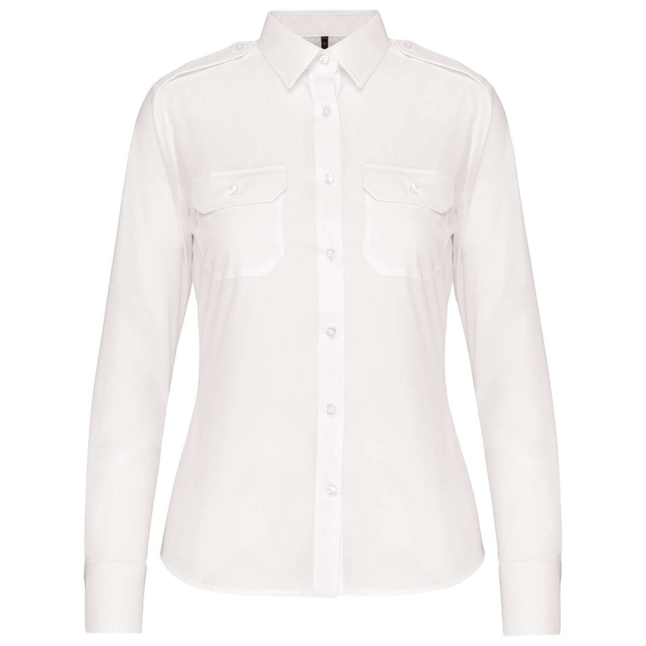 LADIES’ LONG-SLEEVED PILOT SHIRT - White - colorimageurl