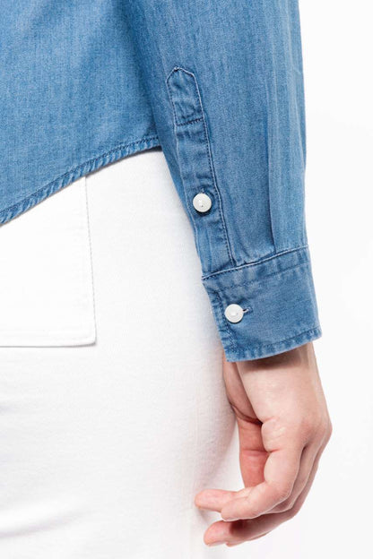 LADIES’ DENIM SHIRT - Chambray Blue - Additional