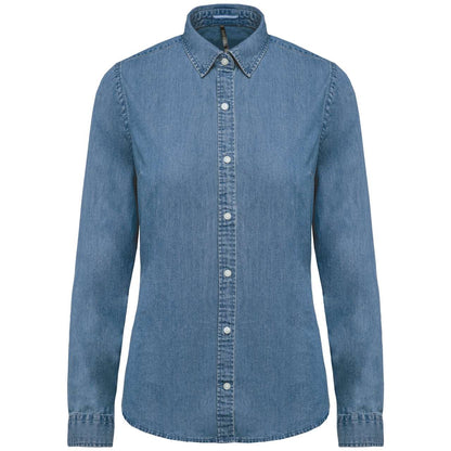 LADIES’ DENIM SHIRT - Chambray Blue - Main