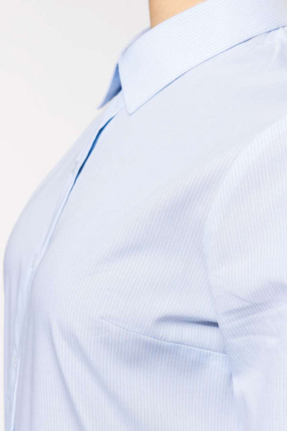 LADIES’ LONG-SLEEVED COTTON POPLIN SHIRT - White - Additional