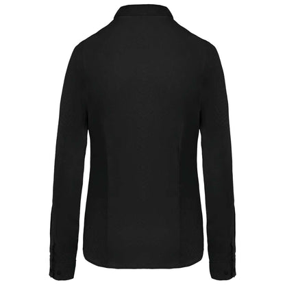LADIES’ LONG-SLEEVED COTTON POPLIN SHIRT - Black - Additional