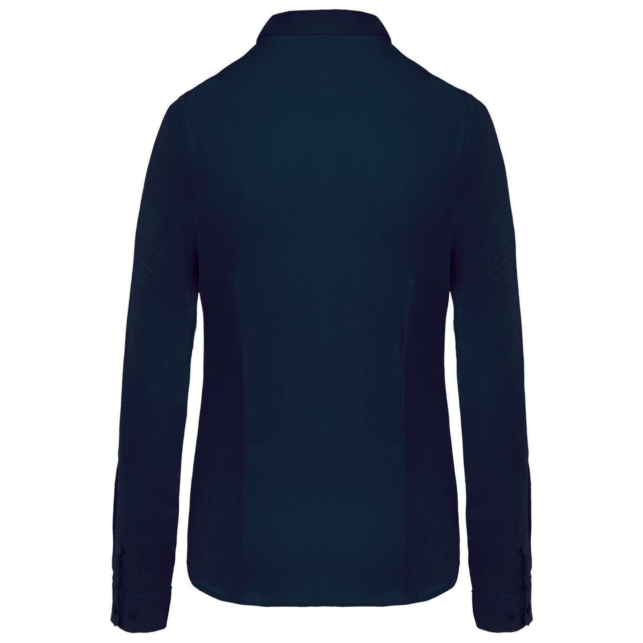 LADIES’ LONG-SLEEVED COTTON POPLIN SHIRT - Navy - Additional