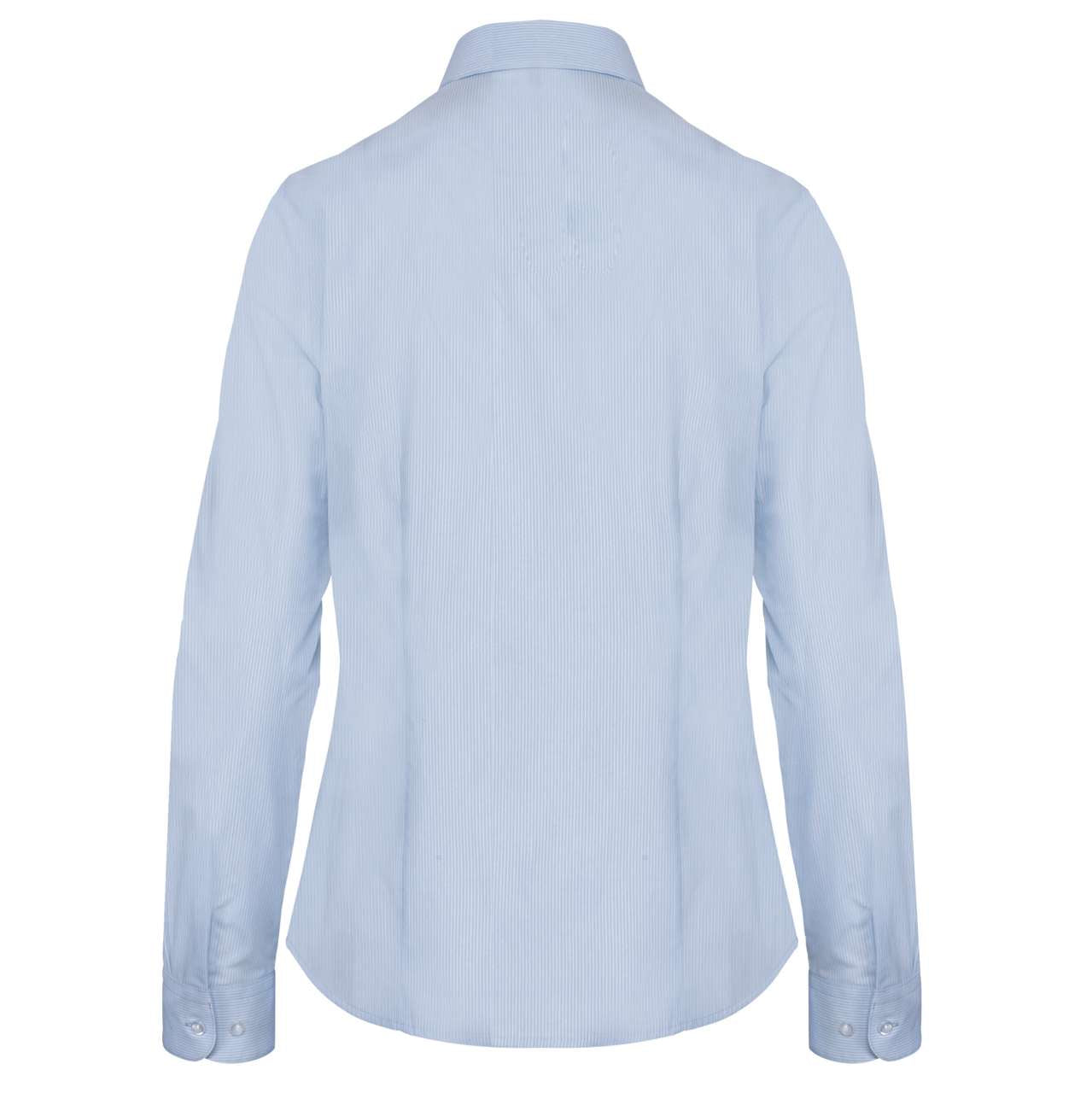 LADIES’ LONG-SLEEVED COTTON POPLIN SHIRT - Striped Pale Blue - Additional