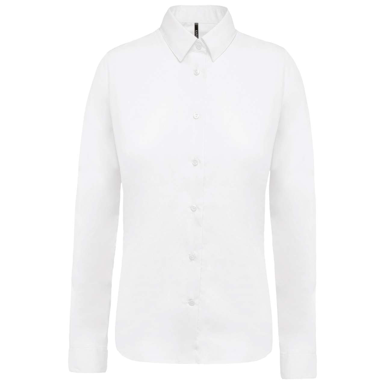 LADIES’ LONG-SLEEVED COTTON POPLIN SHIRT - White - Main