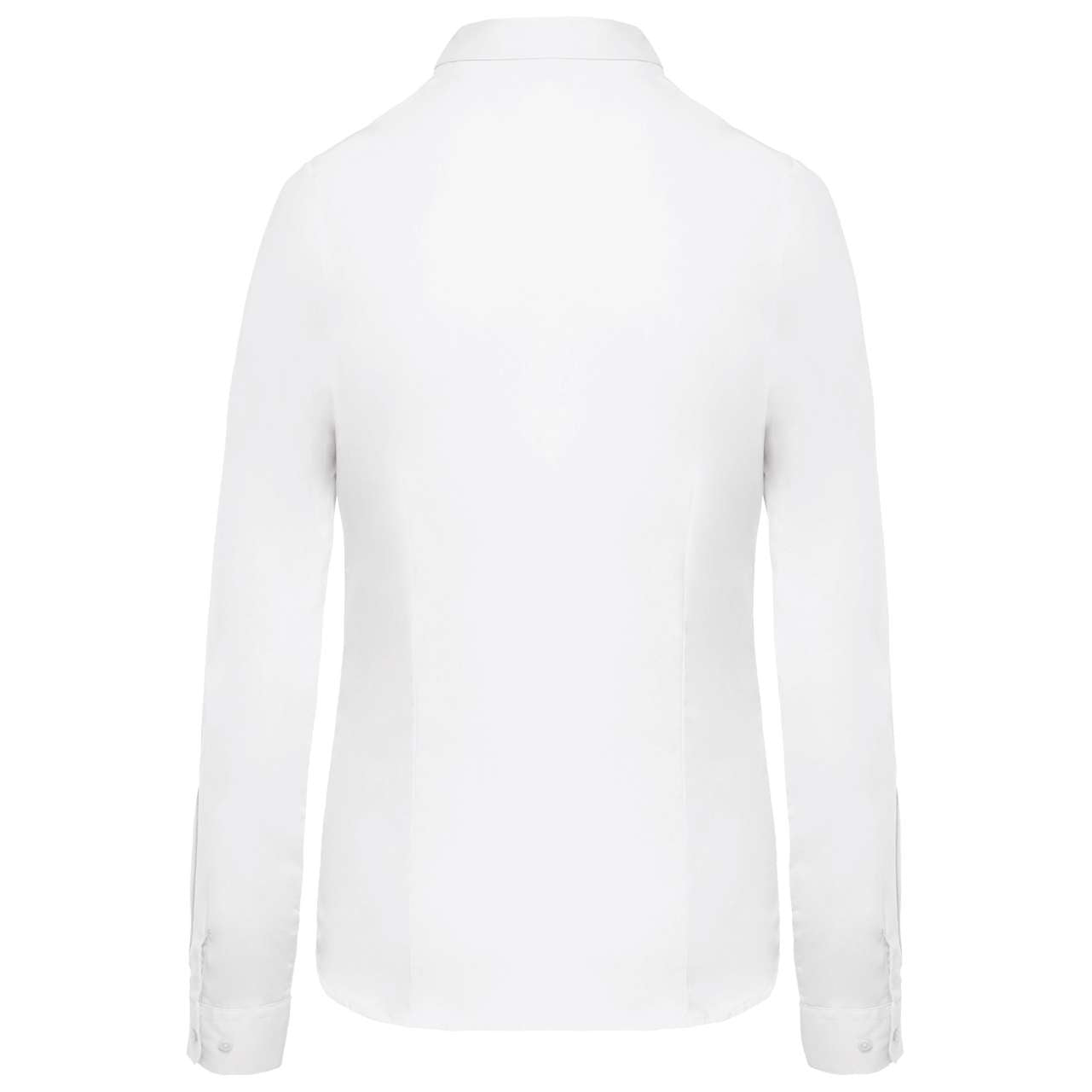 LADIES’ LONG-SLEEVED COTTON POPLIN SHIRT - White - Additional