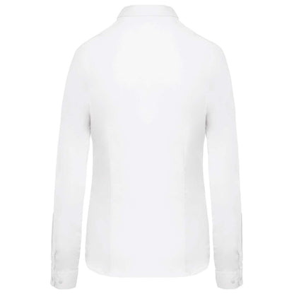 LADIES’ LONG-SLEEVED COTTON POPLIN SHIRT - White - Additional