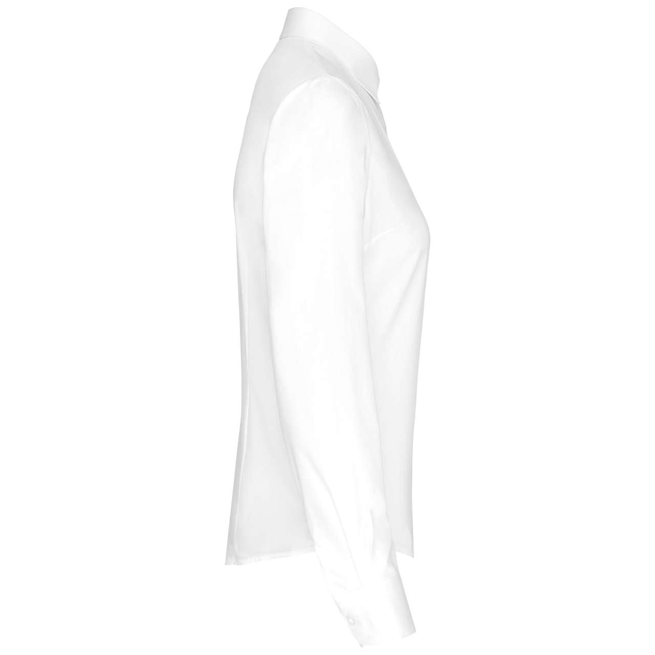 LADIES’ LONG-SLEEVED COTTON POPLIN SHIRT - White - Additional