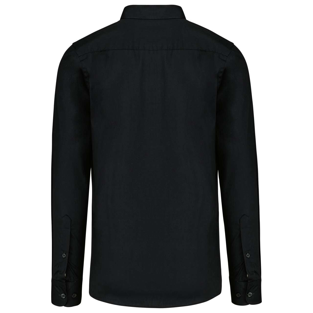 MEN’S LONG-SLEEVED COTTON POPLIN SHIRT - Black - Additional