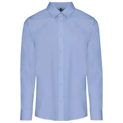 MEN’S LONG-SLEEVED COTTON POPLIN SHIRT - Bright Sky - Main