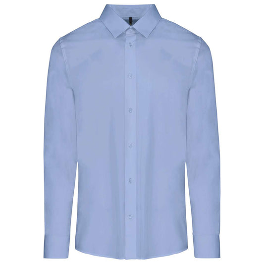 MEN’S LONG-SLEEVED COTTON POPLIN SHIRT - Bright Sky - Main
