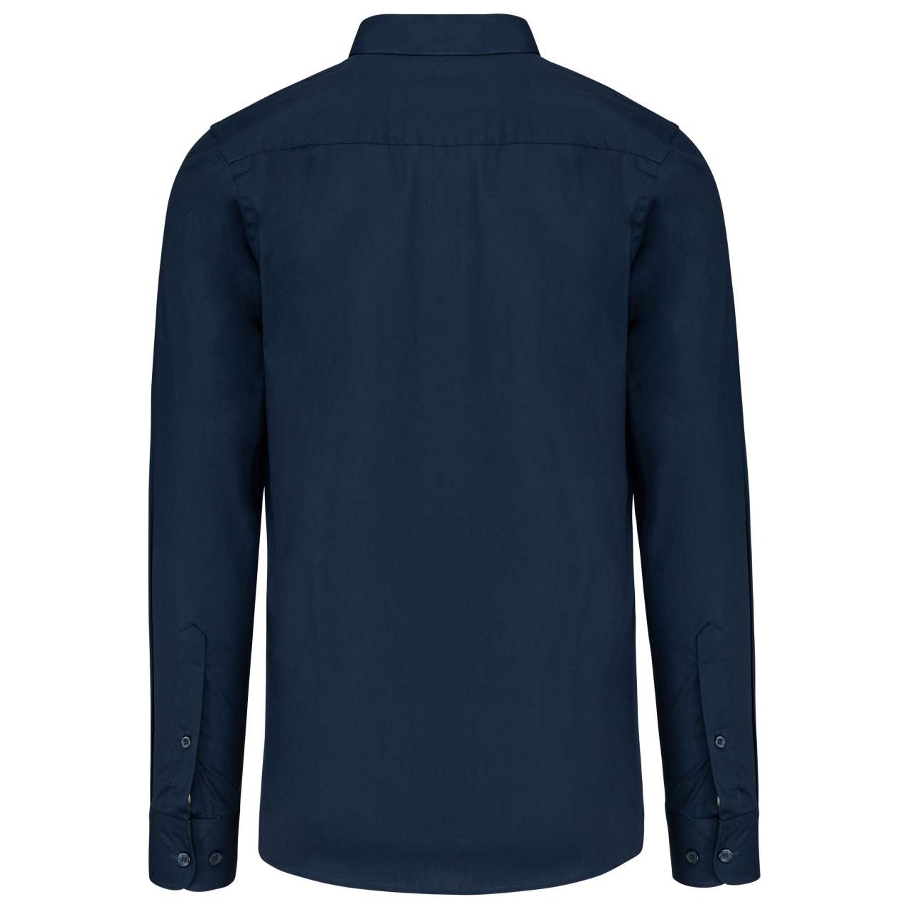 MEN’S LONG-SLEEVED COTTON POPLIN SHIRT - Navy - Additional