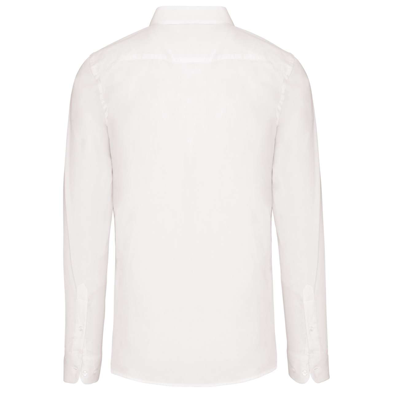 MEN’S LONG-SLEEVED COTTON POPLIN SHIRT - White - Additional