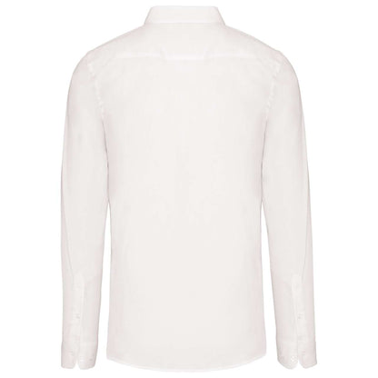 MEN’S LONG-SLEEVED COTTON POPLIN SHIRT - White - Additional