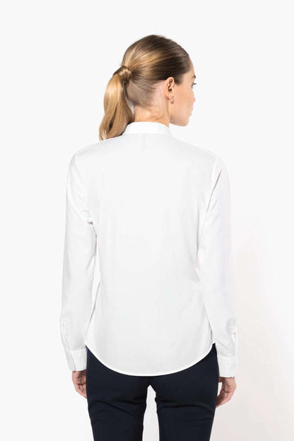 LADIES' LONG-SLEEVED MANDARIN COLLAR SHIRT - Black - Additional