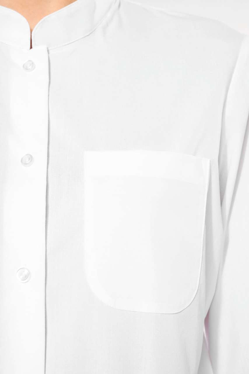 LADIES' LONG-SLEEVED MANDARIN COLLAR SHIRT - Wine - Additional