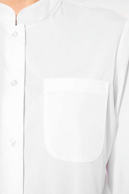 LADIES' LONG-SLEEVED MANDARIN COLLAR SHIRT - Wine - Additional