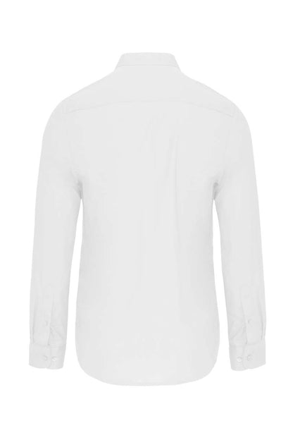 MEN'S LONG-SLEEVED MANDARIN COLLAR SHIRT - White - Additional