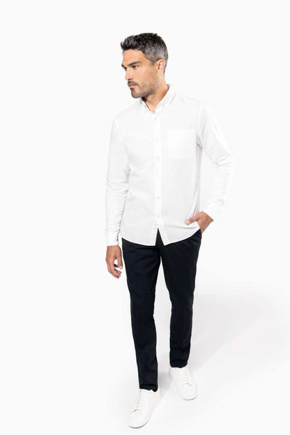 LONG-SLEEVED WASHED OXFORD COTTON SHIRT - Oxford Blue - Additional